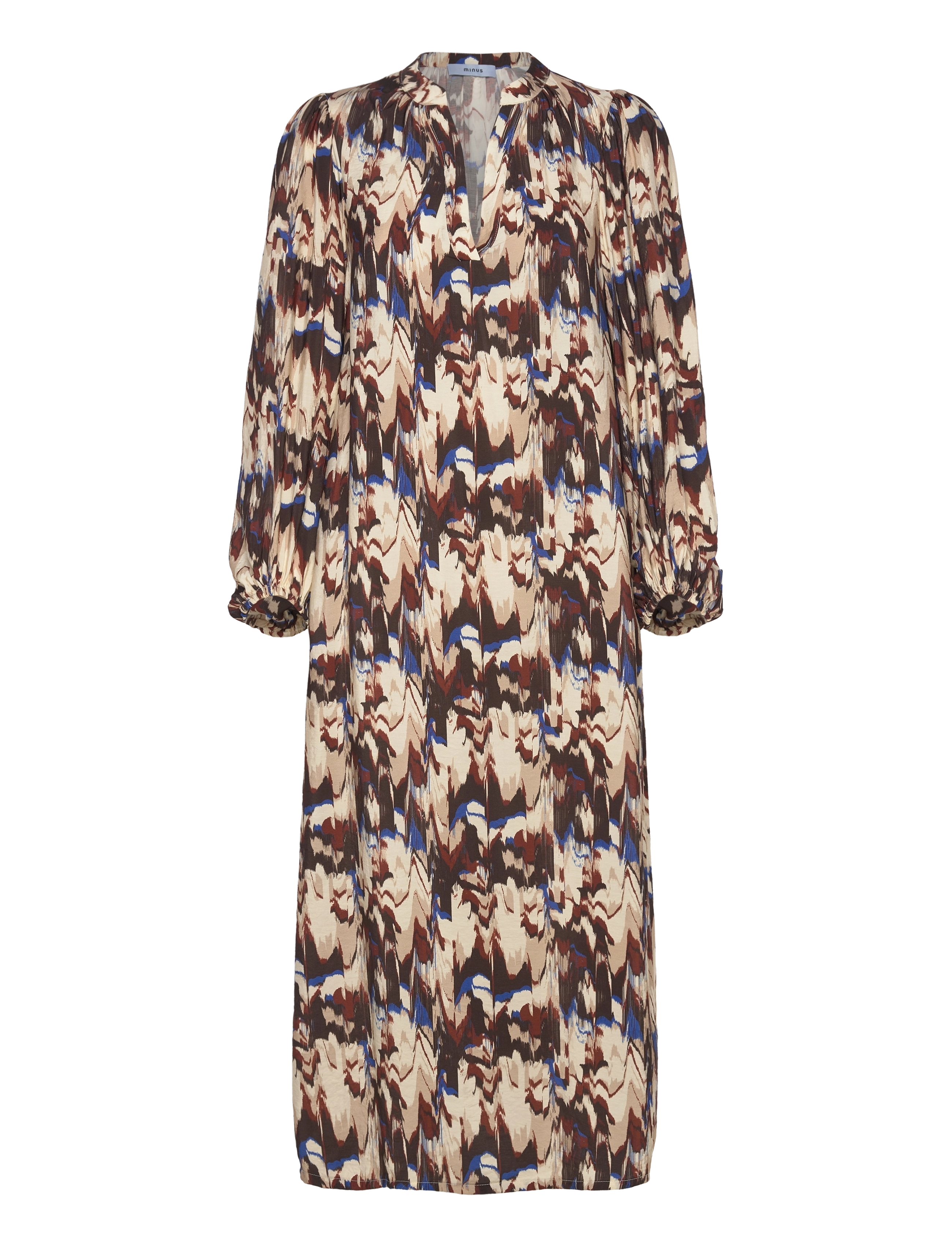 Minus - MSCassandra Midi Dress - paitamekot - madder brown print - 2