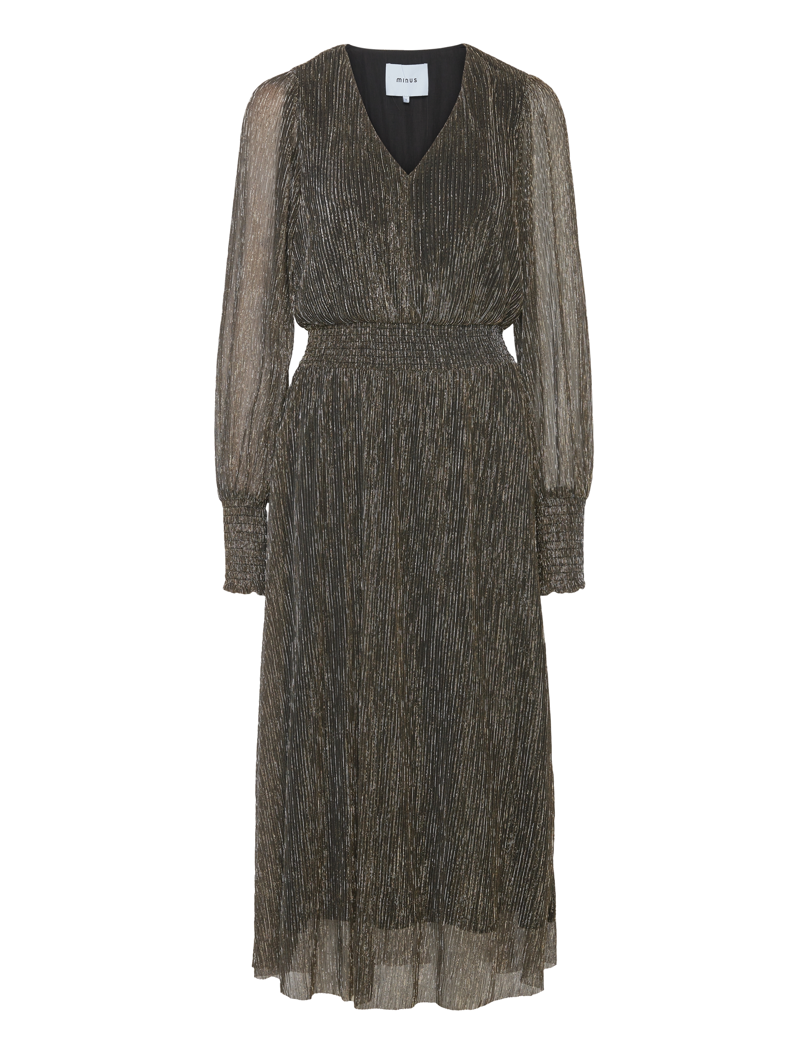 MINUS Msmavena Lange Ärmel Midi Kleid Schwarz - S - Damen