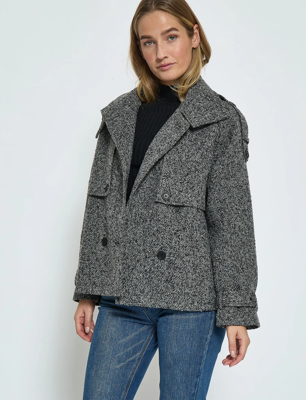 Minus - MSPeggy Trench Jacket - jackor - dark grey melange - 0