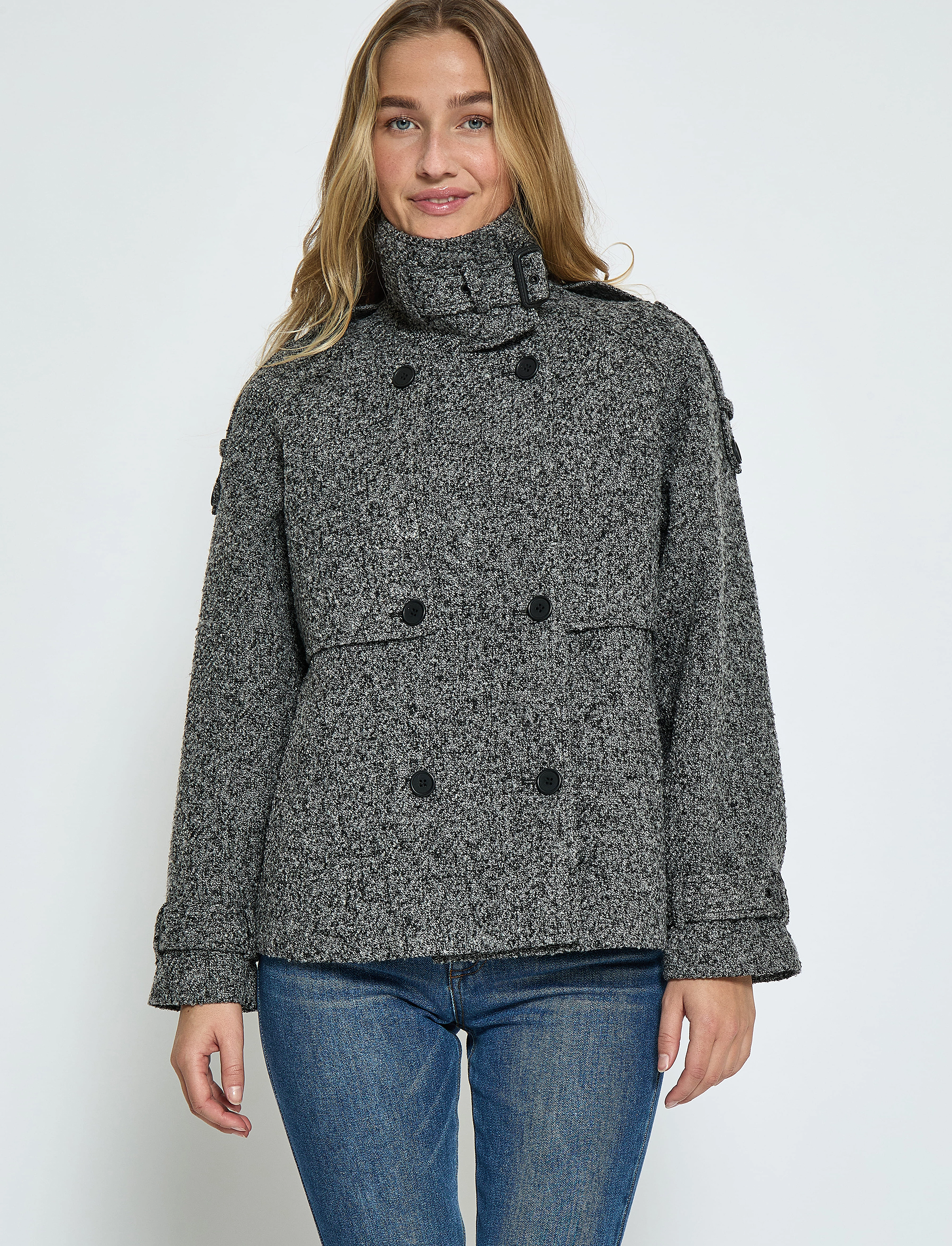 Minus - MSPeggy Trench Jacket - dark grey melange - 4