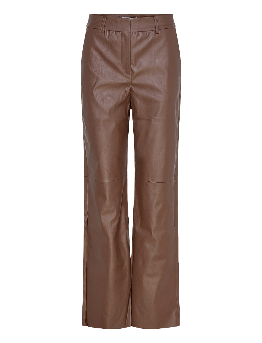 Minus - MSTasja Mid Waist PU Pant - spodnie skórzane - carafe - 0
