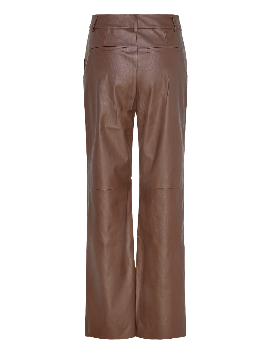 Minus - MSTasja Mid Waist PU Pant - spodnie skórzane - carafe - 1