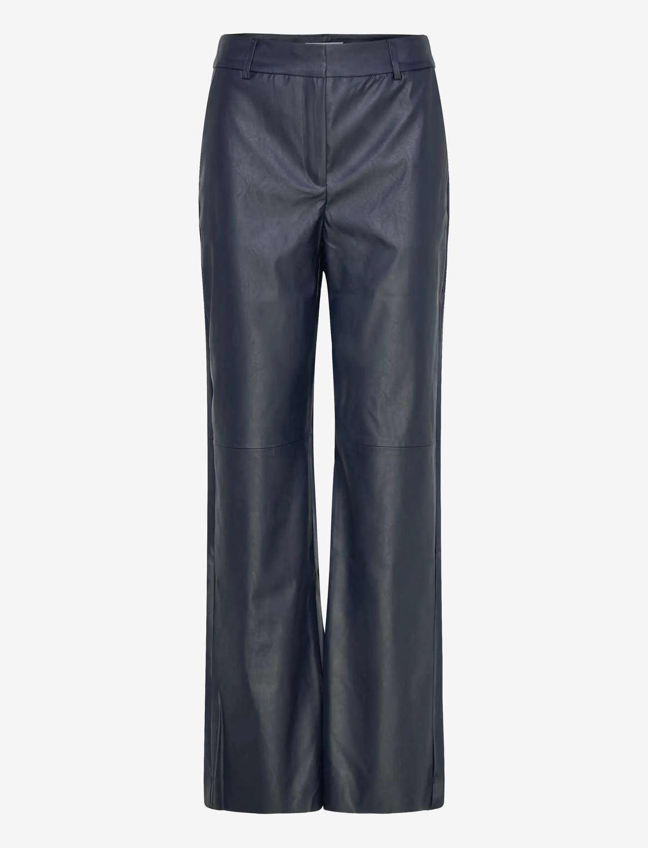 Minus - MSTasja Mid Waist PU Pant - odinės kelnės - sky captain - 0