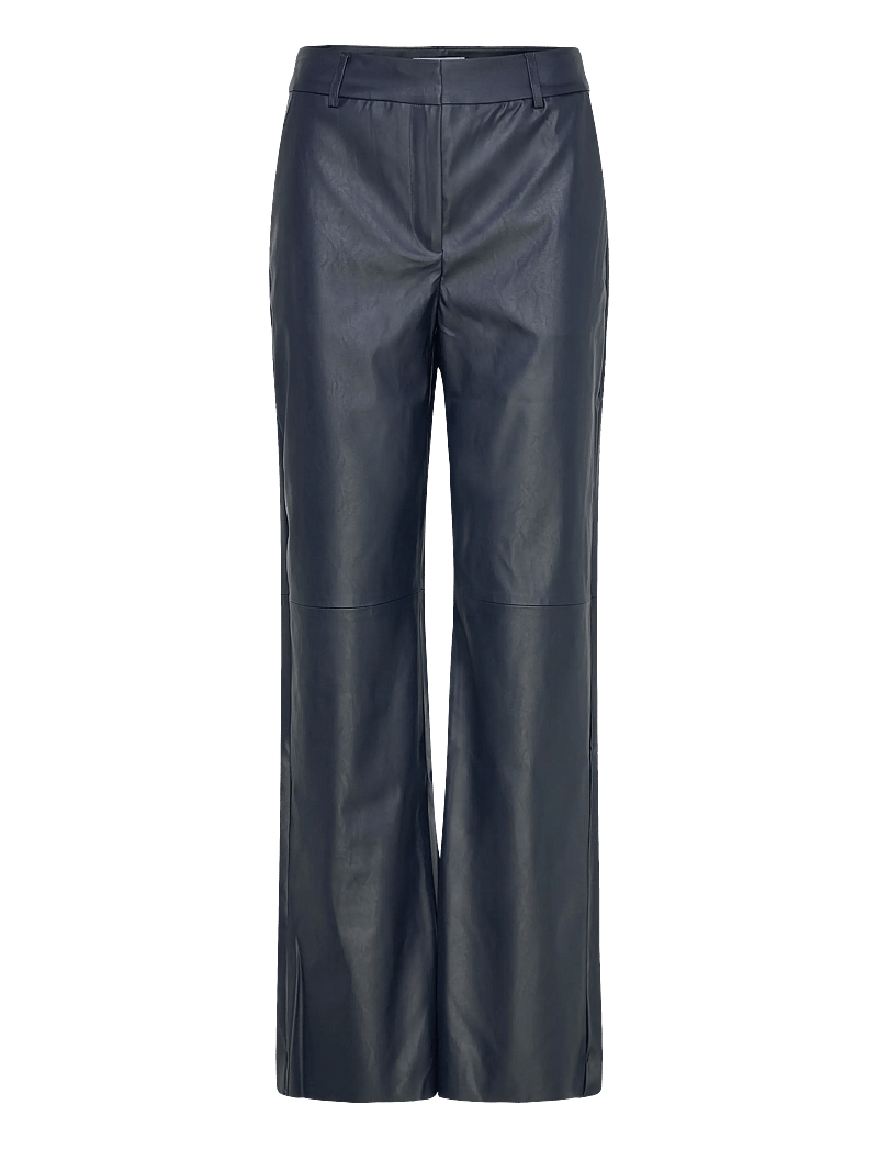 Minus - MSTasja Mid Waist PU Pant - odinės kelnės - sky captain - 0