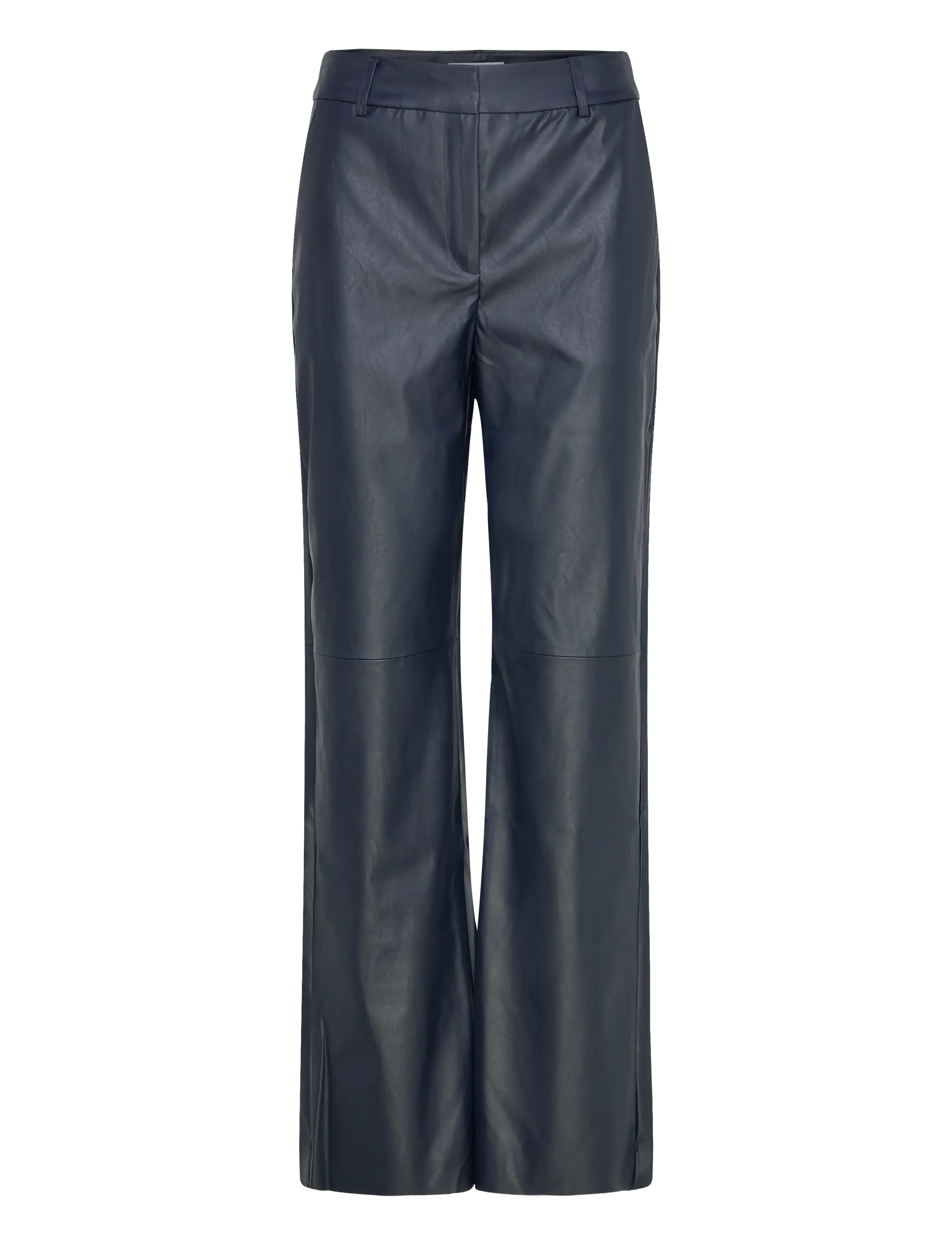 Minus - MSTasja Mid Waist PU Pant - nahkpüksid - sky captain - 0