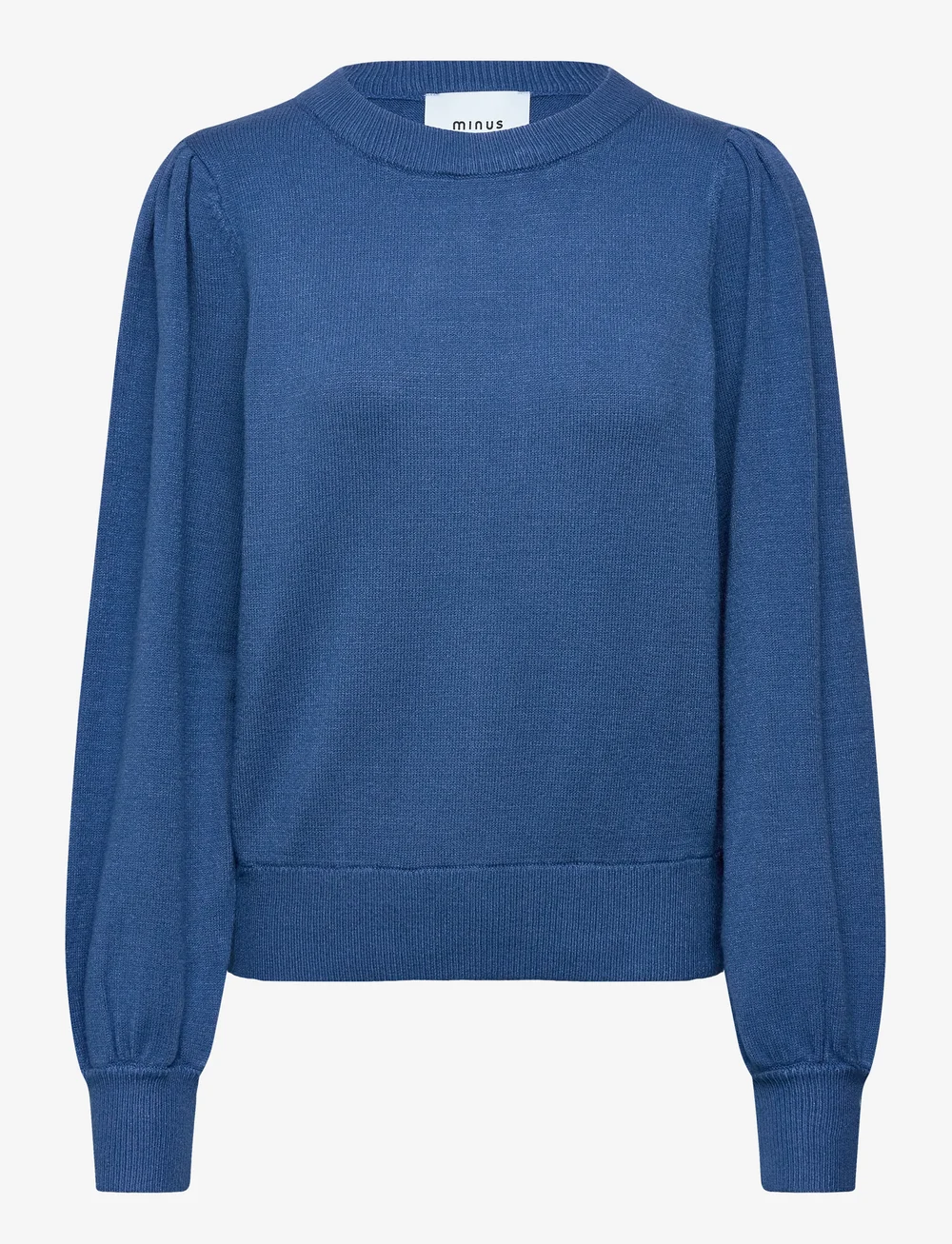 Minus - MSJudy Round Neck Pullover - stickade tröjor - blue riverside - 0