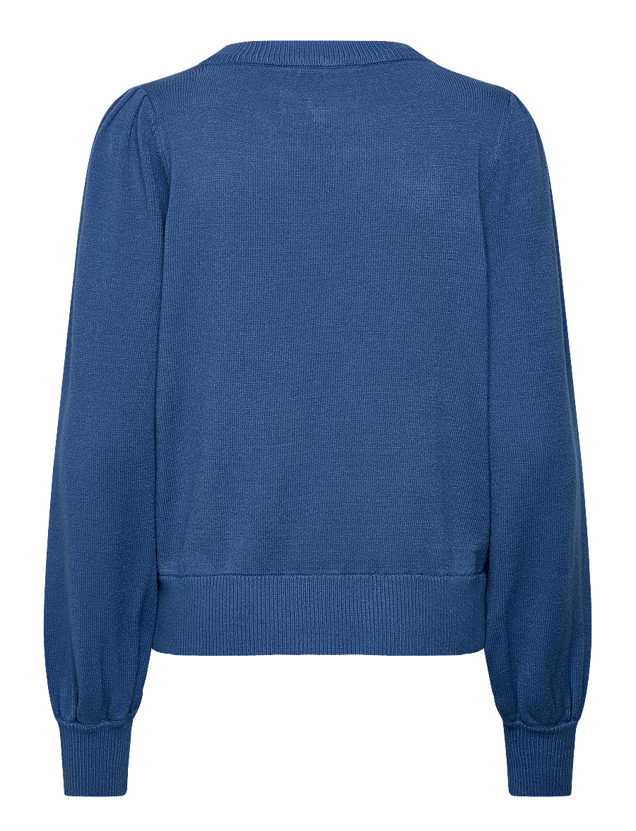 Minus - MSJudy Round Neck Pullover - stickade tröjor - blue riverside - 1