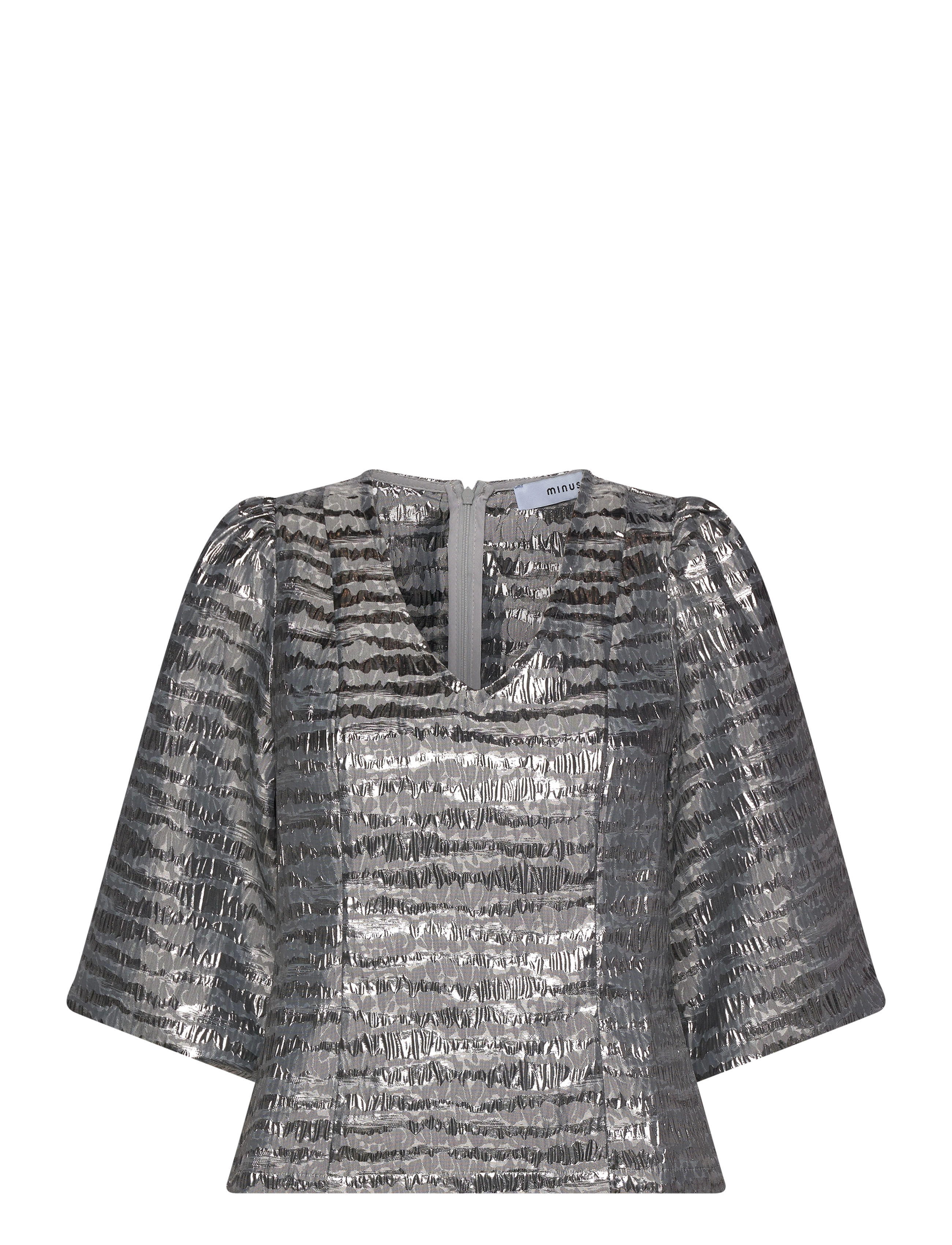 MINUS Msmelbi V-Ausschnitt Bluse Silber - 34 - Damen