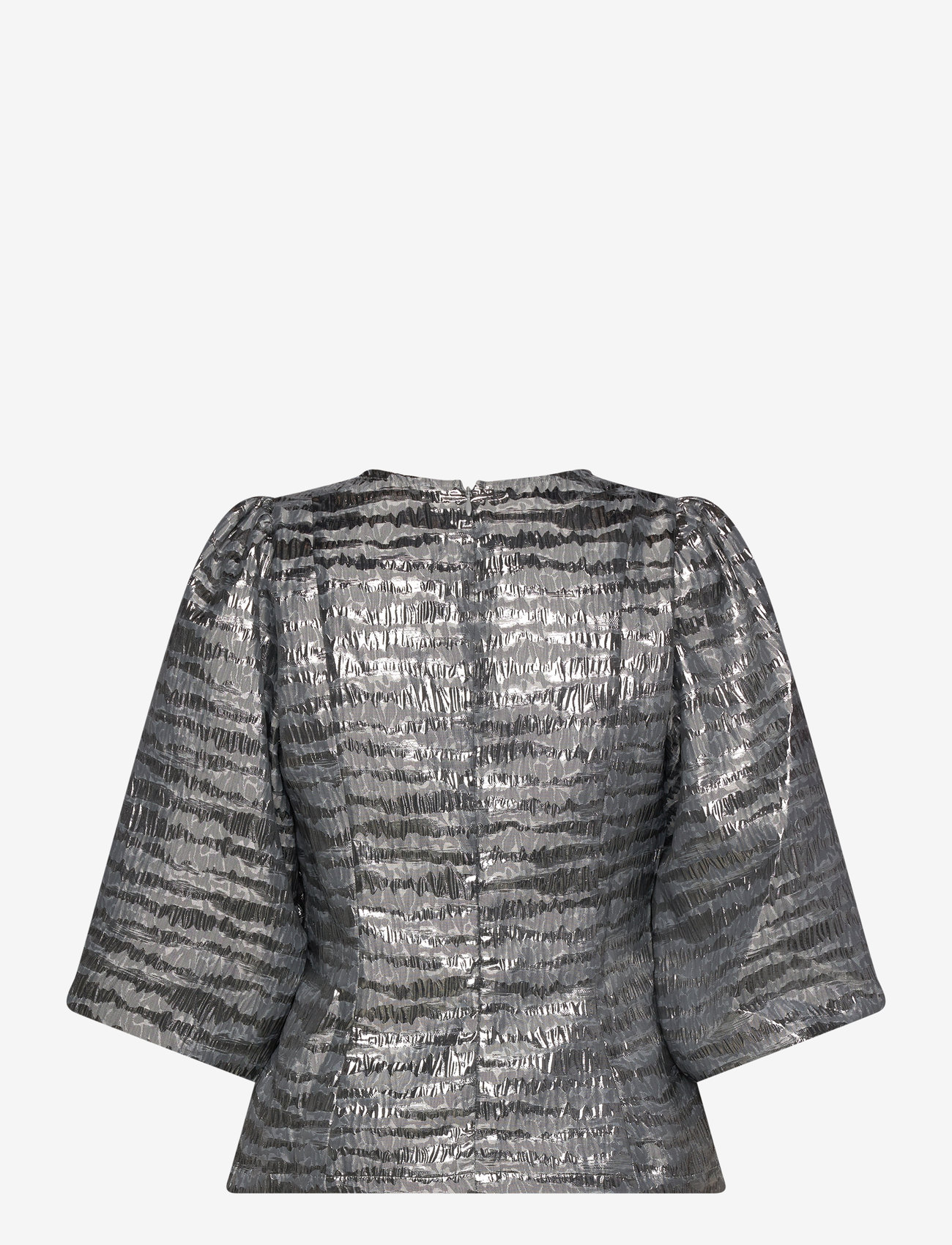 Minus - MSMelbi V-Neck Blouse - kurzämlige blusen - gunmetal - 2