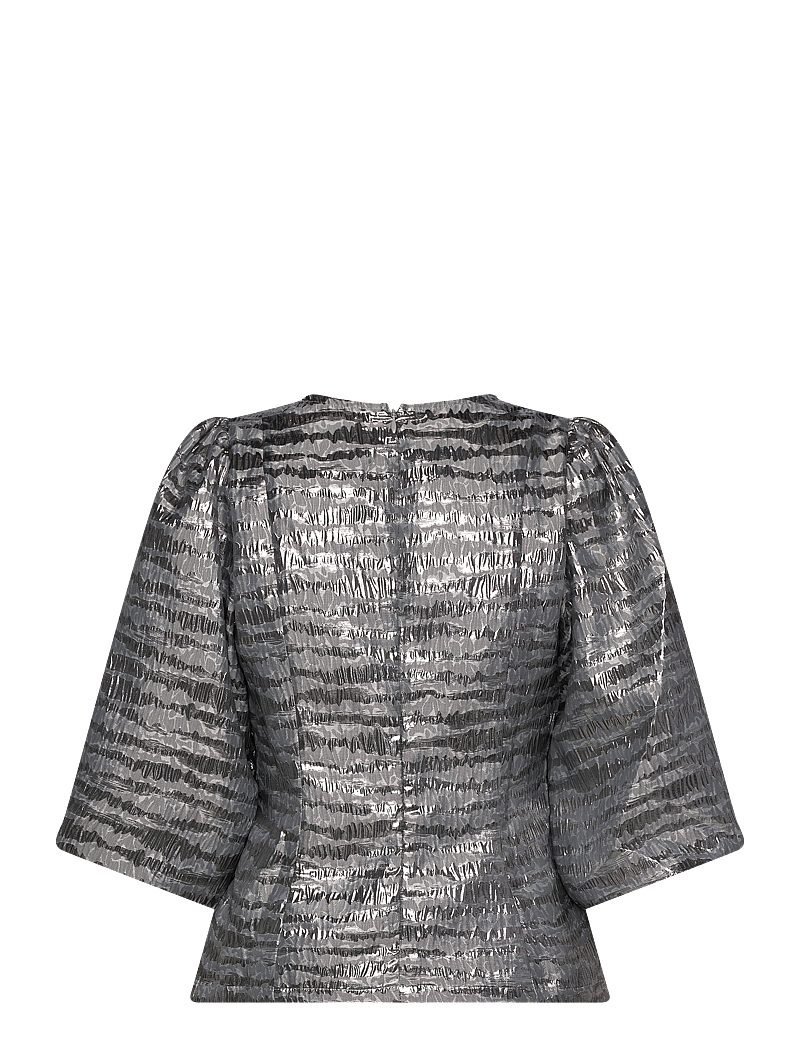 Minus - MSMelbi V-Neck Blouse - kurzämlige blusen - gunmetal - 2