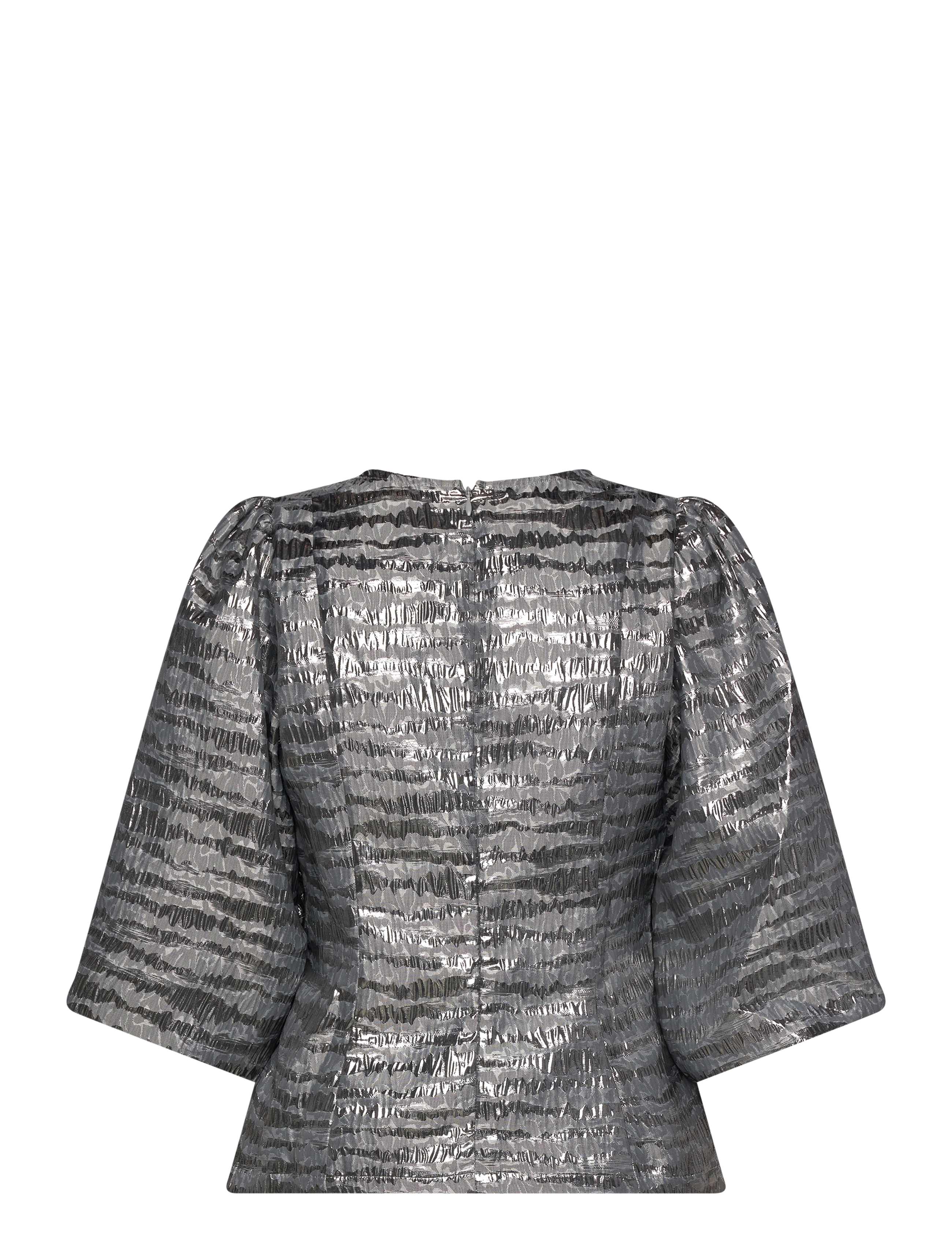Minus - MSMelbi V-Neck Blouse - kortärmade blusar - gunmetal - 2