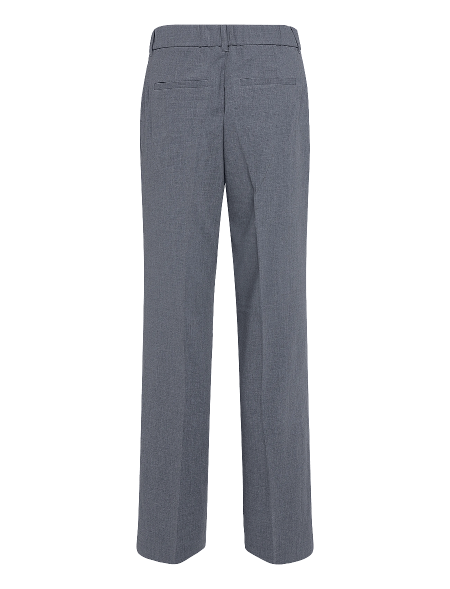 Minus - MSWelma Mid Waist Pant - straight leg trousers - light grey melange - 1