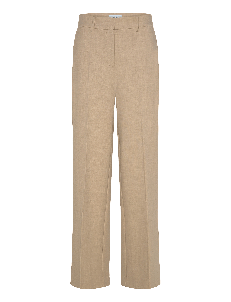Minus - MSWelma Mid Waist Pant - pantalons droits - sand gray - 1