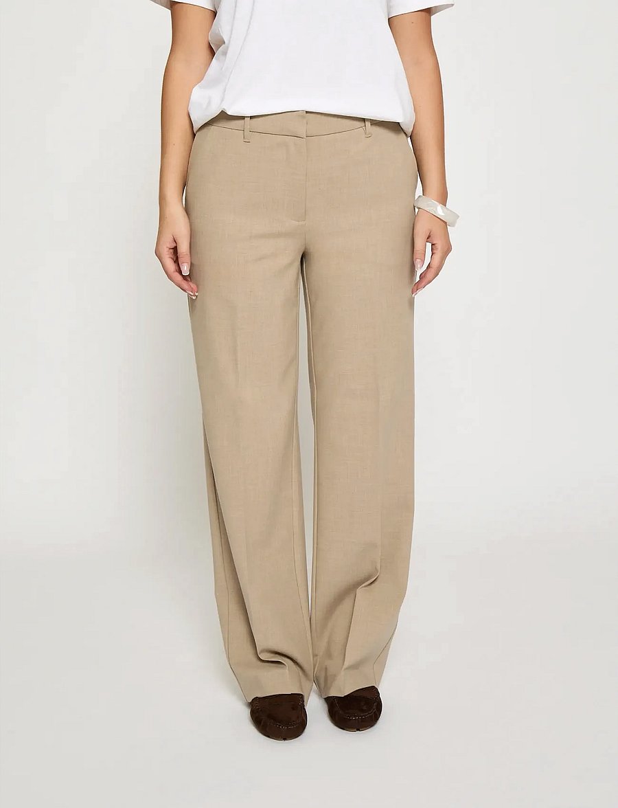 Minus - MSWelma Mid Waist Pant - pantalons droits - sand gray - 0