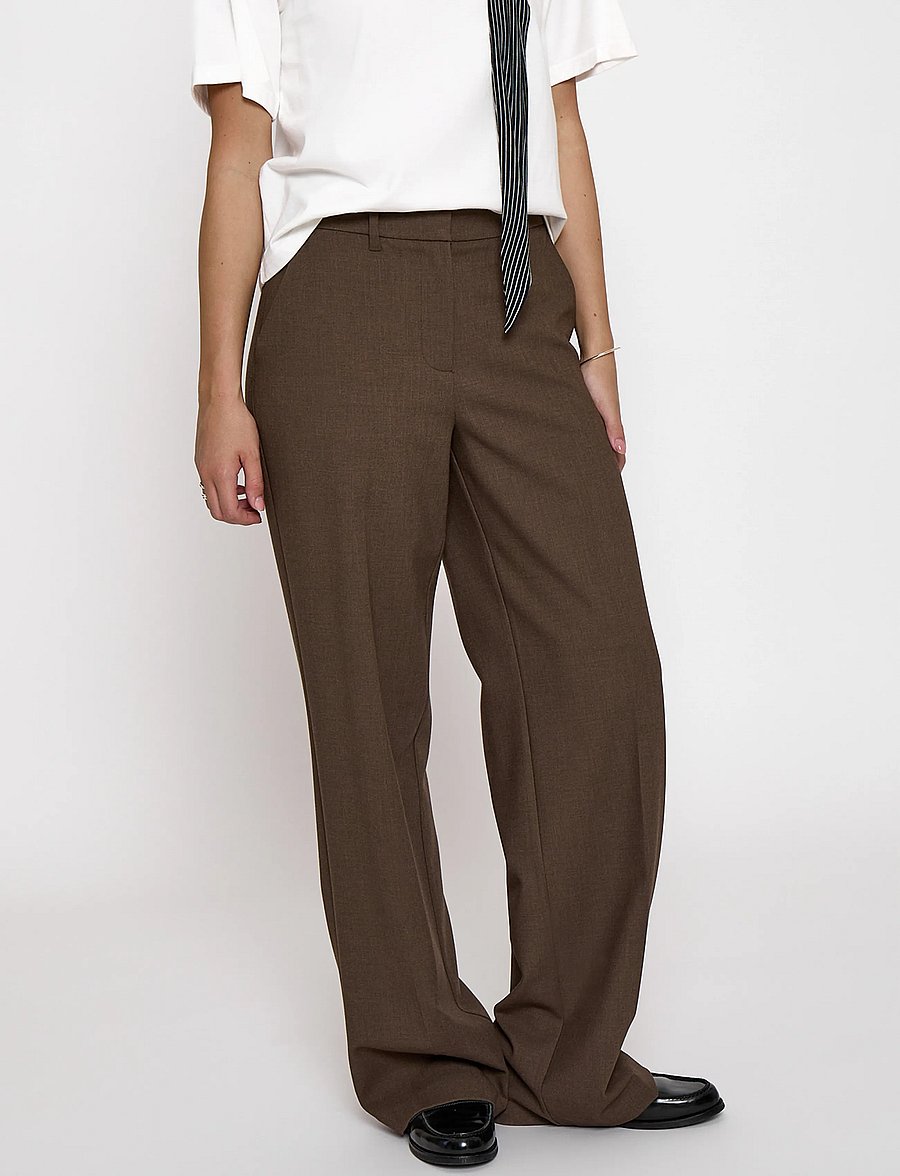 Minus - MSWelma Mid Waist Pant - hose mit geradem bein - tiramisu - 0