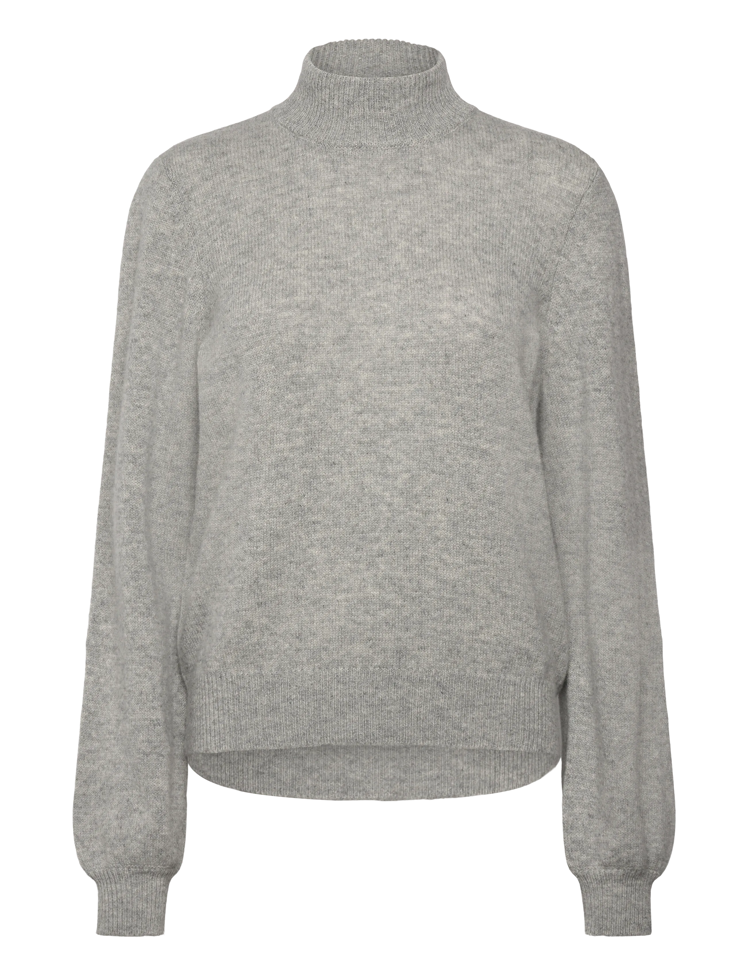 Minus Mserika Knit Pullover, L, Knitwear, Grau - Turtleneck, Frauen