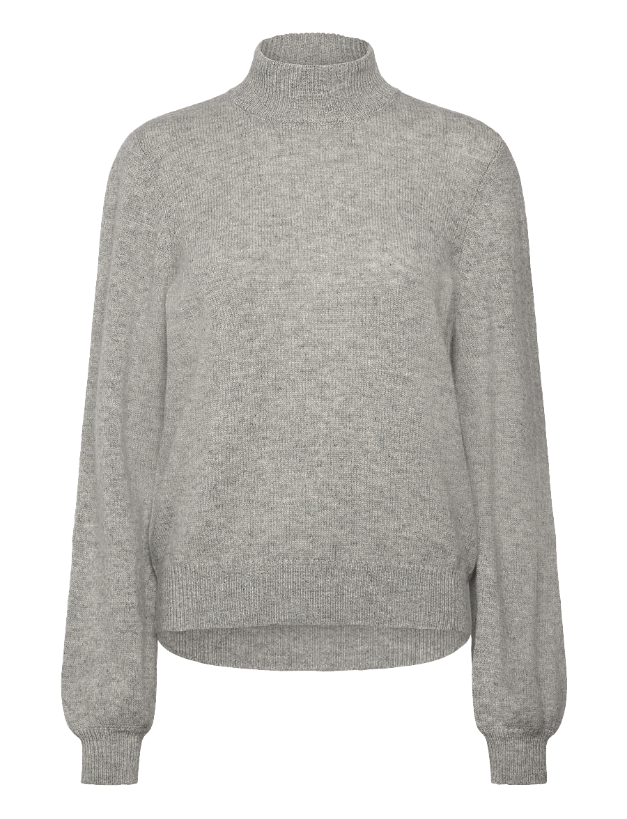 Minus - MSErika Knit Pullover - polotröjor - light grey melange - 0