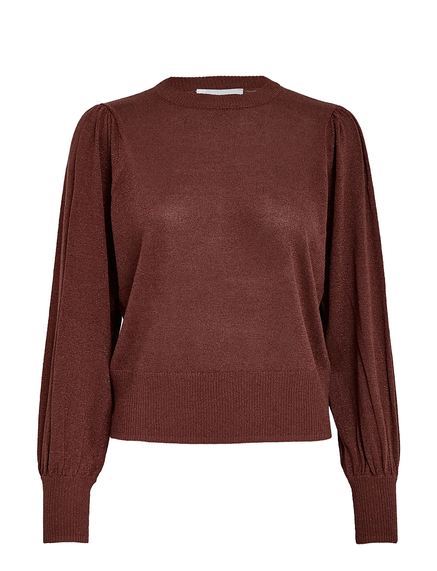 Minus - MSLiva Metallic Long Sleeve Pullove - stickade tröjor - andorra metal. - 1
