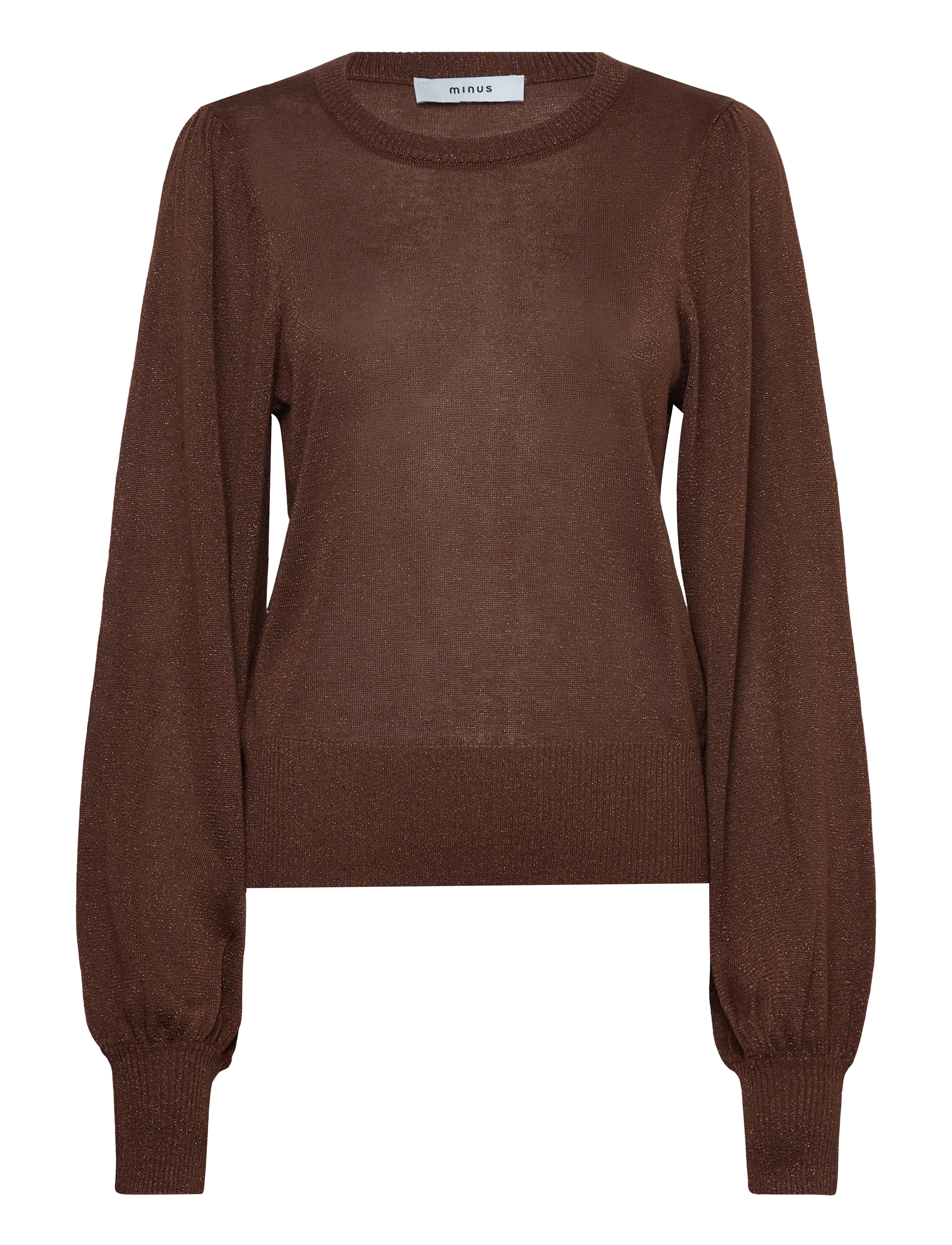 Minus MSLiva Metallic Long Sleeve Pullove - Transitional Layering - CARAFE METALLIC / brown