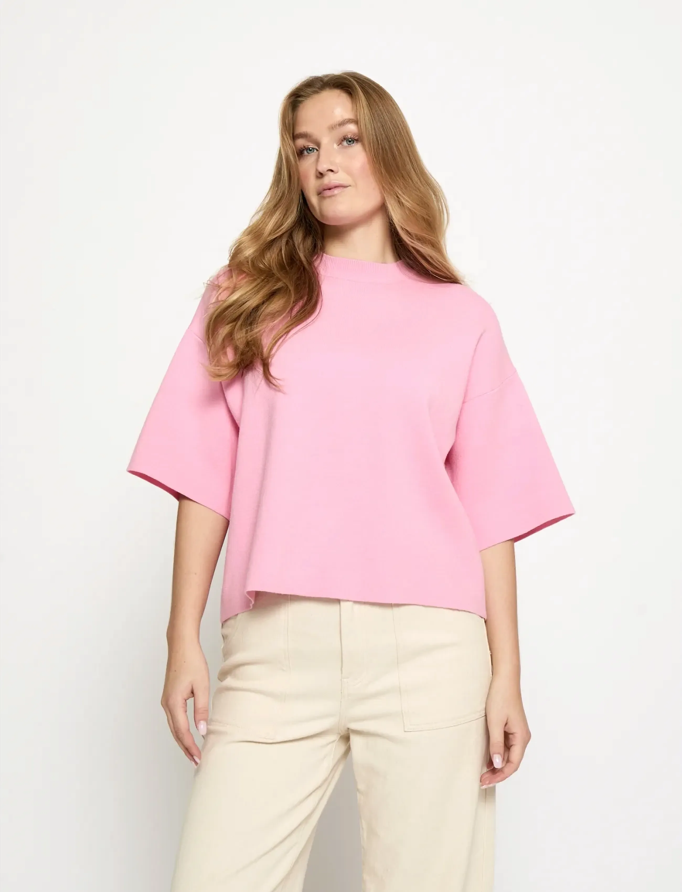 Minus MSLupi Knit T-Shirt - T-shirts & Toppar - PRISM PINK / pink/rose