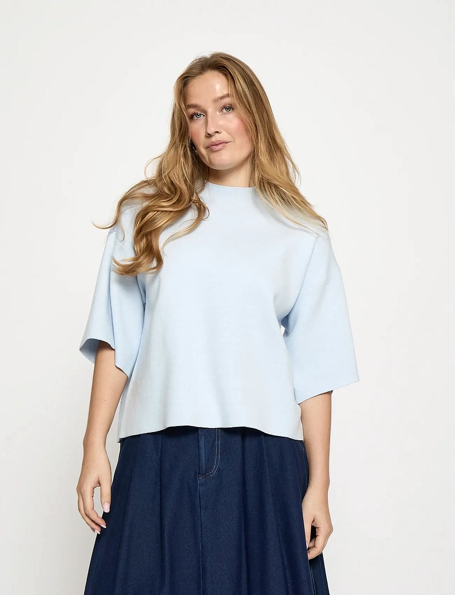 Minus - MSLupi Knit T-Shirt - t-särgid - skyway blue - 0