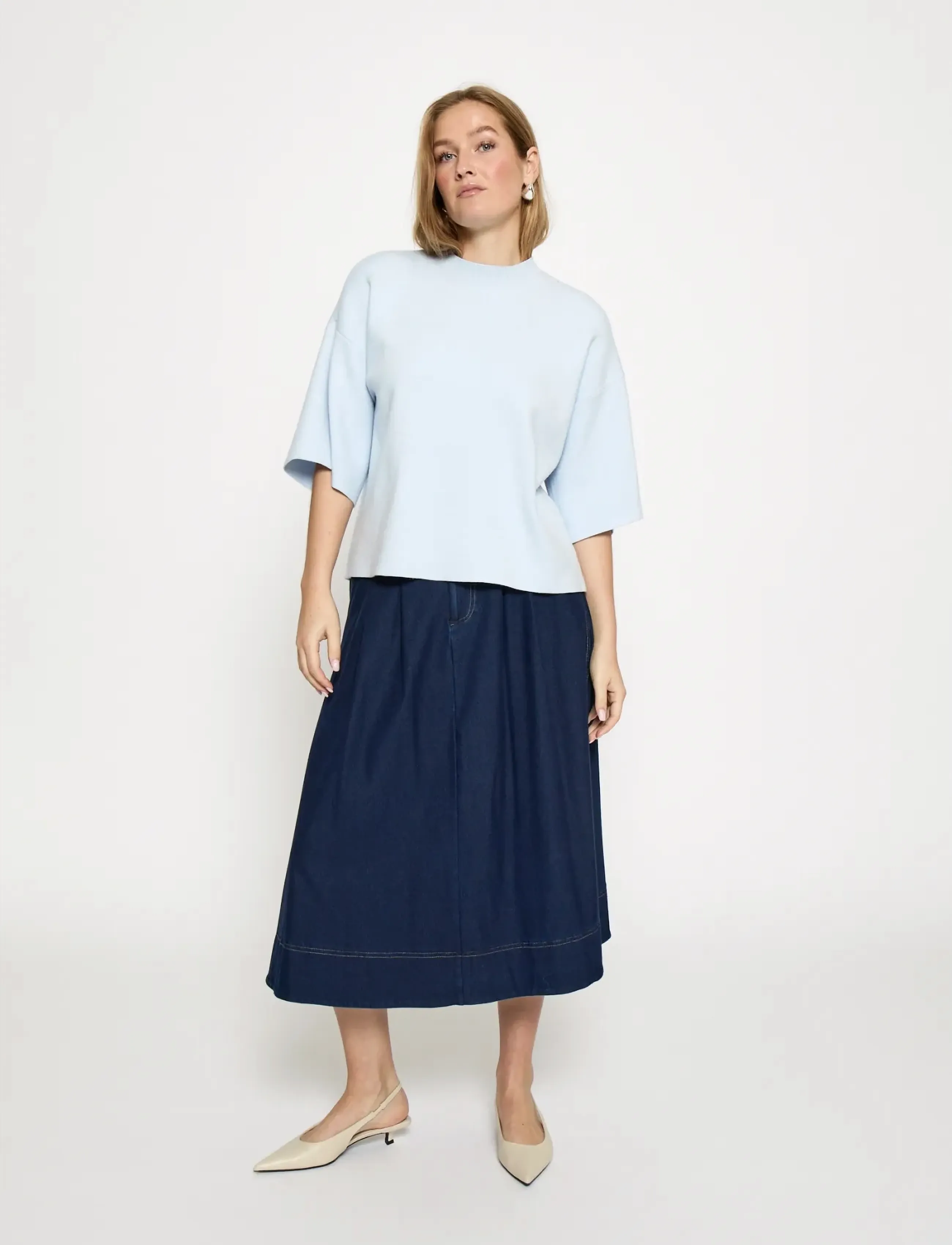 Minus - MSLupi Knit T-Shirt - t-skjorter - skyway blue - 4