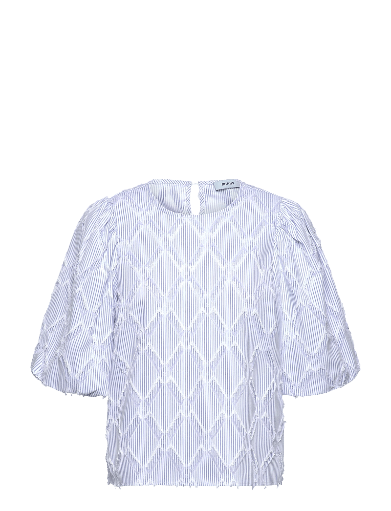 Minus - MSAstra Short Sleeve Blouse - palaidinės trumpomis rankovėmis - ice blue stripe - 1