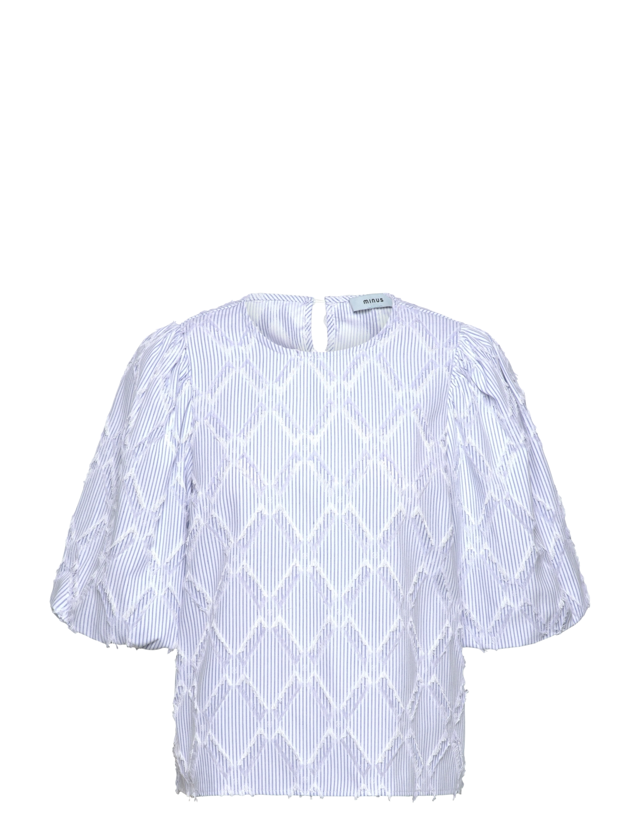 Minus MSAstra Short Sleeve Blouse - Tøj - ICE BLUE STRIPE / blue