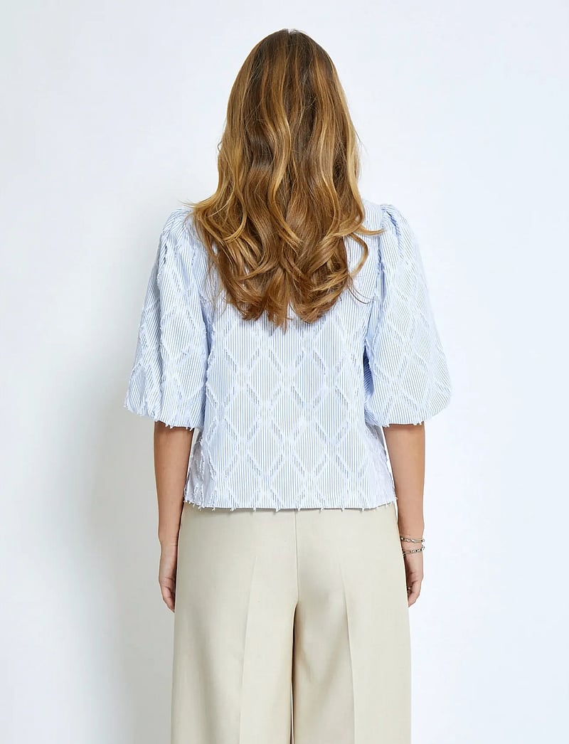 Minus - MSAstra Short Sleeve Blouse - palaidinės trumpomis rankovėmis - ice blue stripe - 3