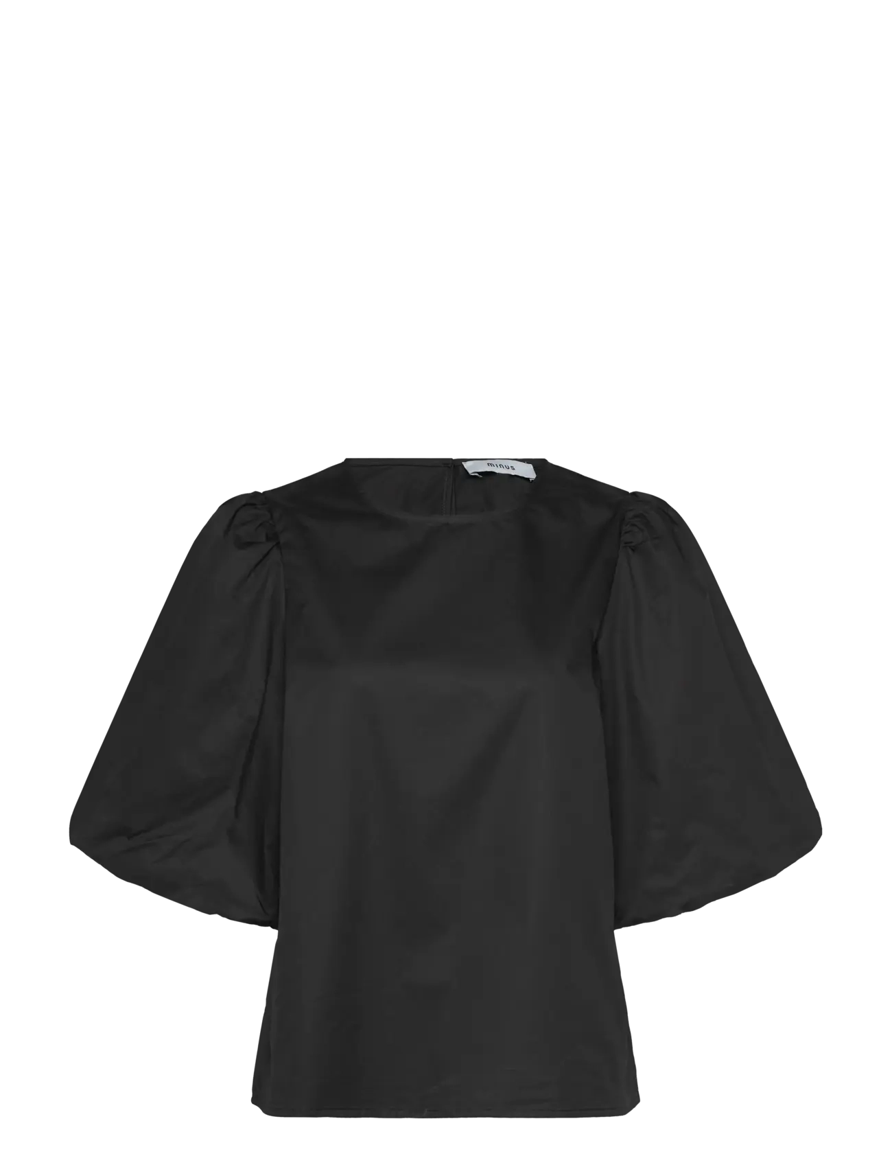 Minus Msjoa Short Sleeve Blouse, Kvinder, Pufærmet Bluse, Sort, Str: 36