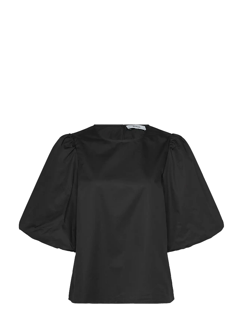 Minus - MSJoa Short Sleeve Blouse - t-särgid - sort - 0