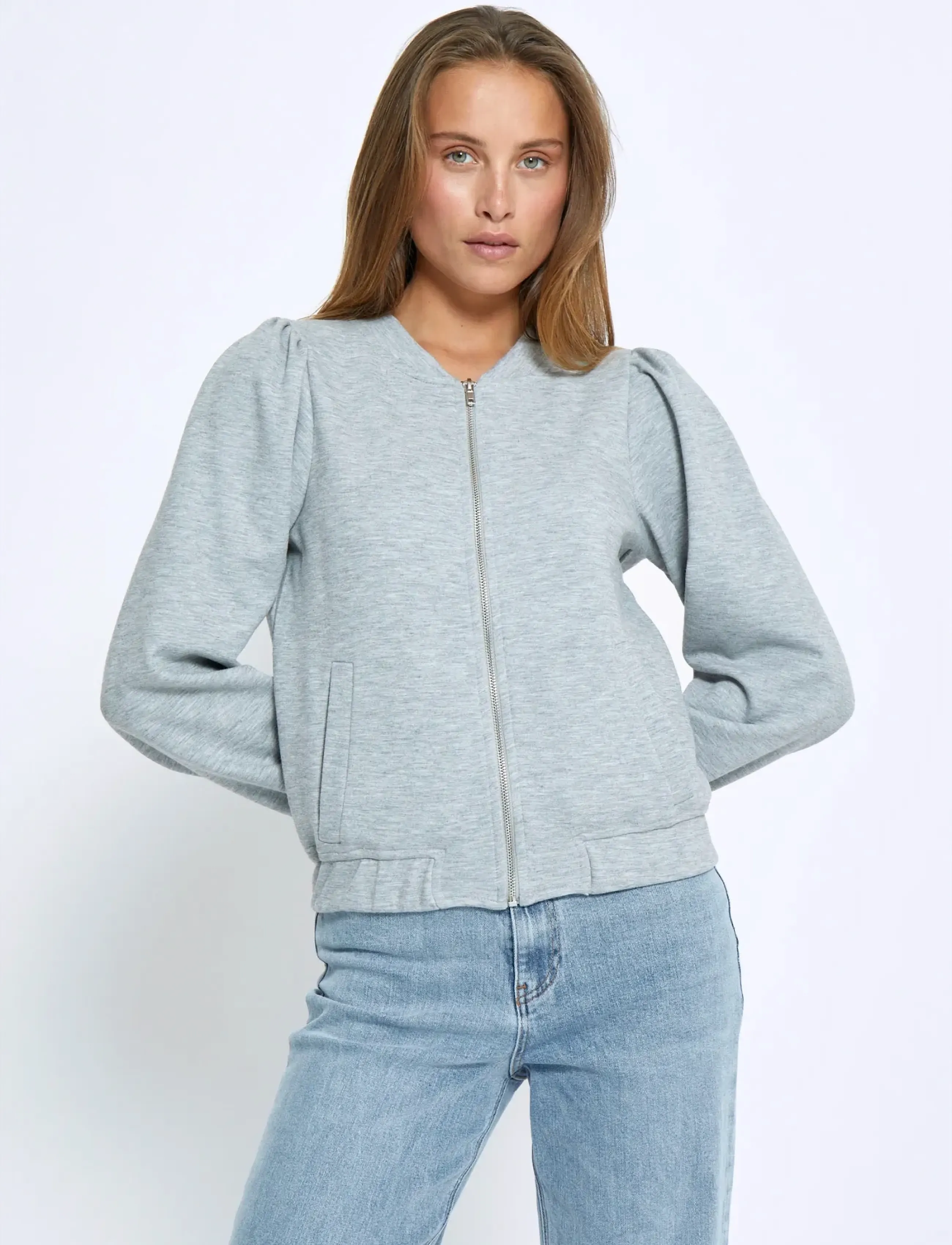 Minus MSBesina Short Jacket - Tøj - LIGHT GREY MELANGE / grey
