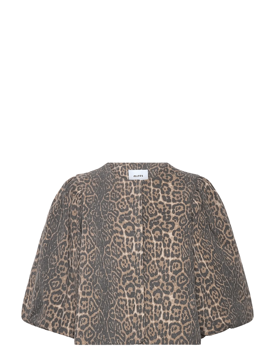 Minus - MSRana Short Jacket - frühlingsjacken - brown leo print - 0