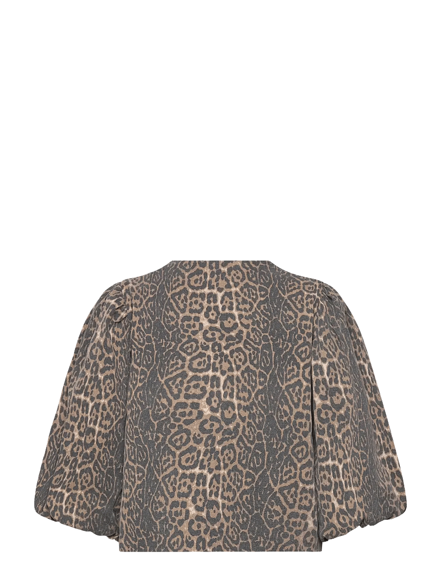 Minus - MSRana Short Jacket - frühlingsjacken - brown leo print - 1