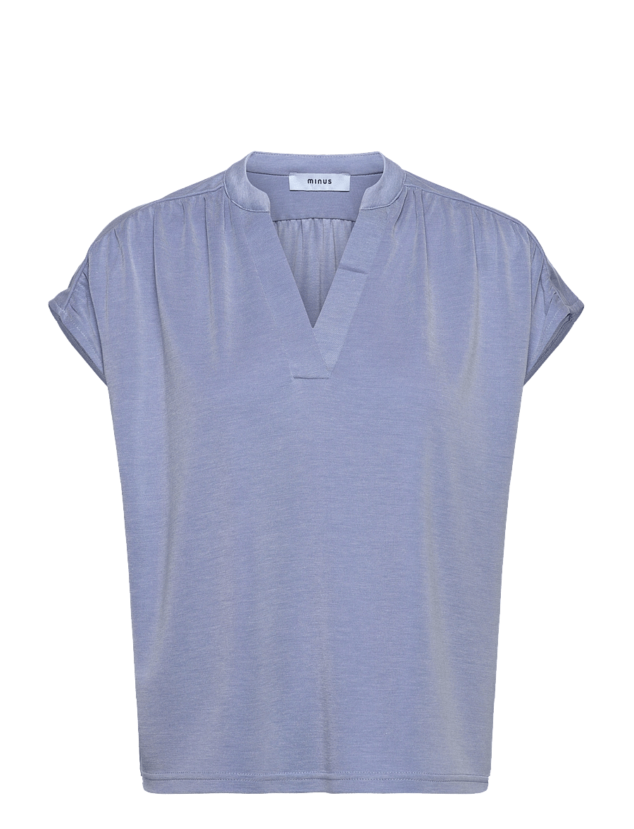 Minus - MSFiba Modal T-Shirt - t-shirts - ice blue - 0