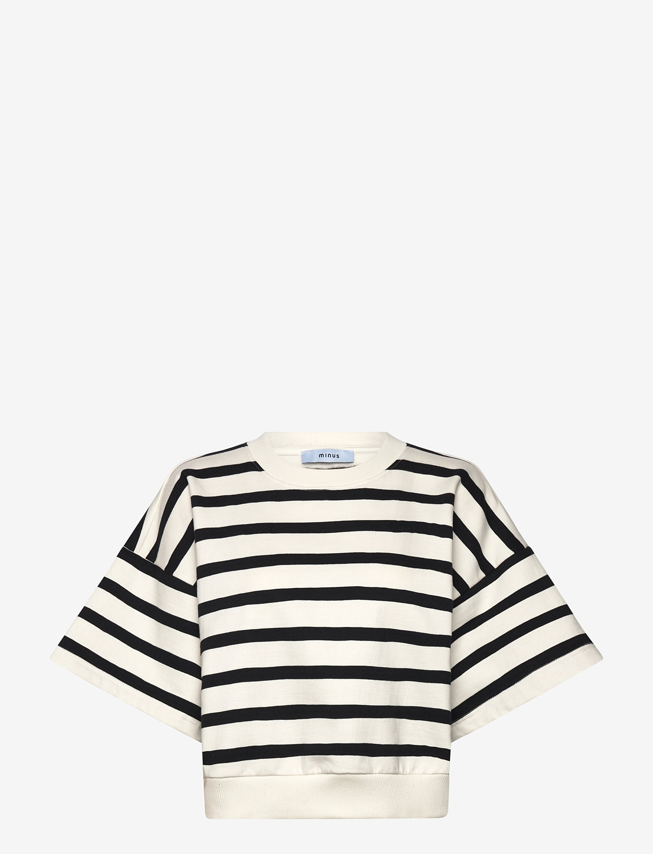 Minus - MSEstella Short Sleeve Sweat - t-shirts - black striped - 0