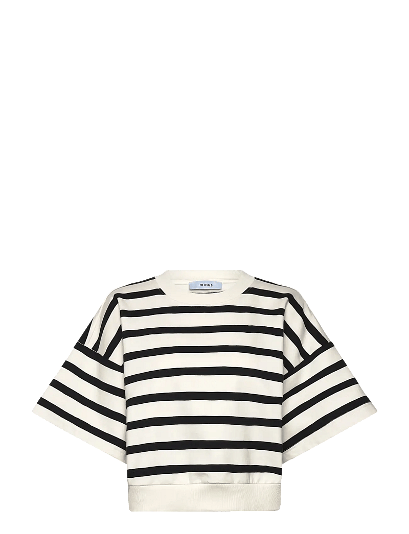 Minus - MSEstella Short Sleeve Sweat - t-shirts - black striped - 0