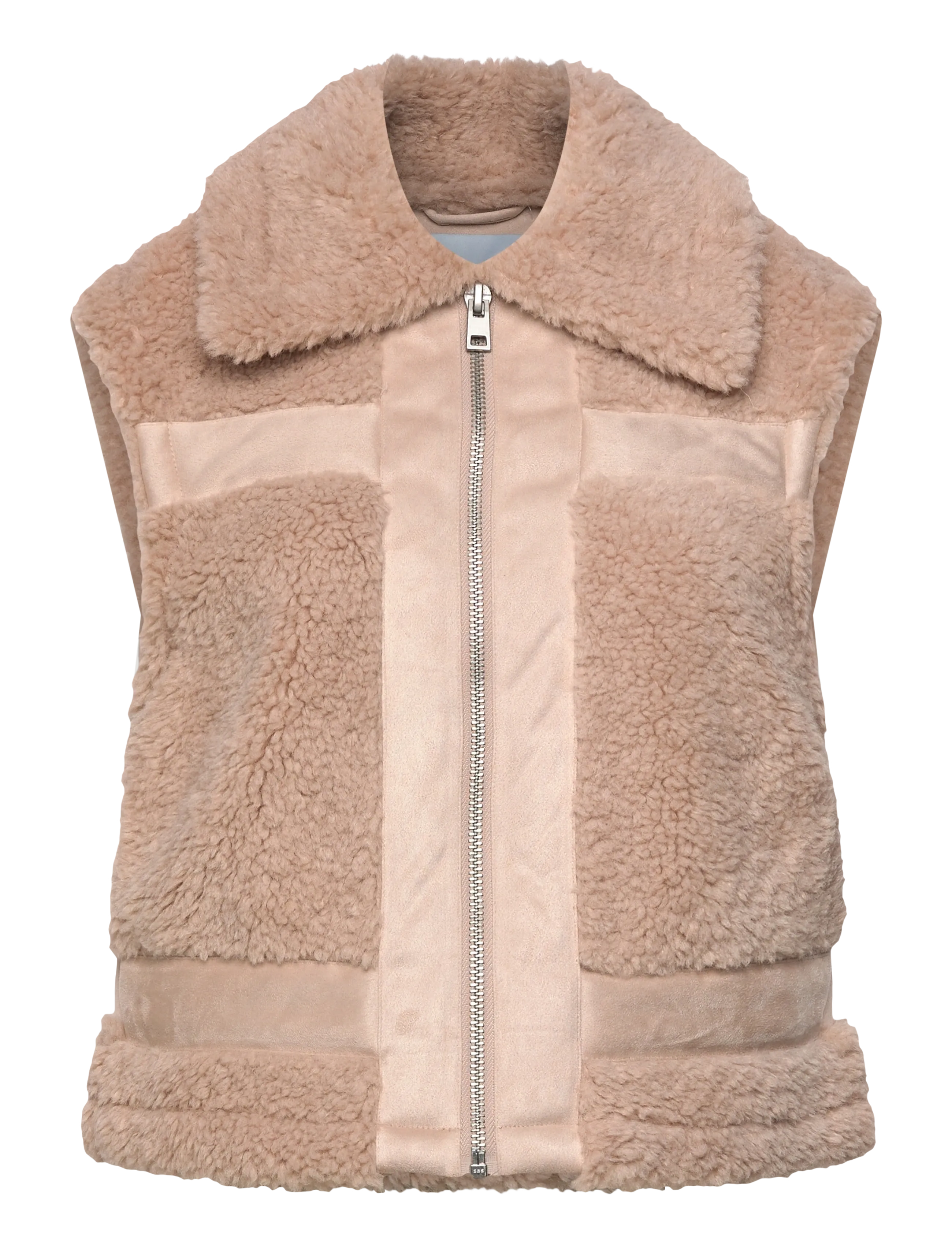 Minus Msalda Faux Fur Vest, Kvinder, Faux Fur Vest, Beige, Str: 46