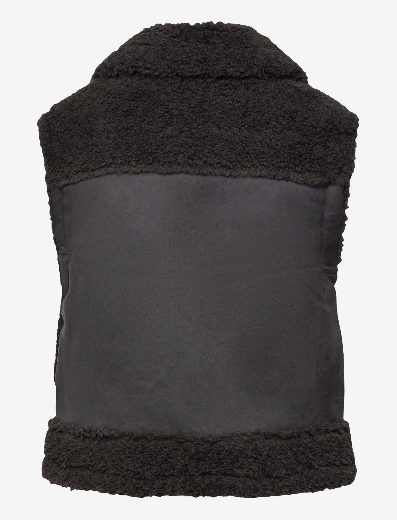 Minus - MSAlda Faux Fur Vest - höstjackor - sort - 1