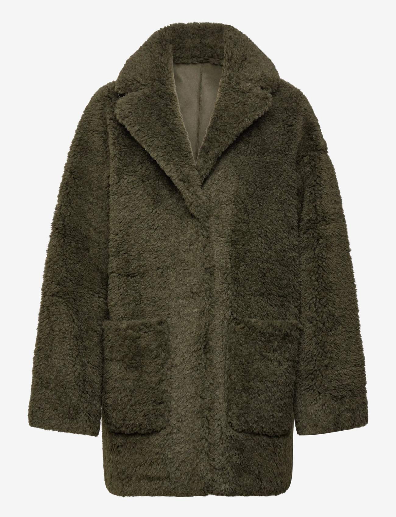 Minus - MSAlda Reversible Faux Fur Jacket - faux fur jakker - rifle green - 0