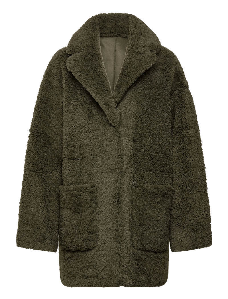 Minus - MSAlda Reversible Faux Fur Jacket - faux fur jakker - rifle green - 0
