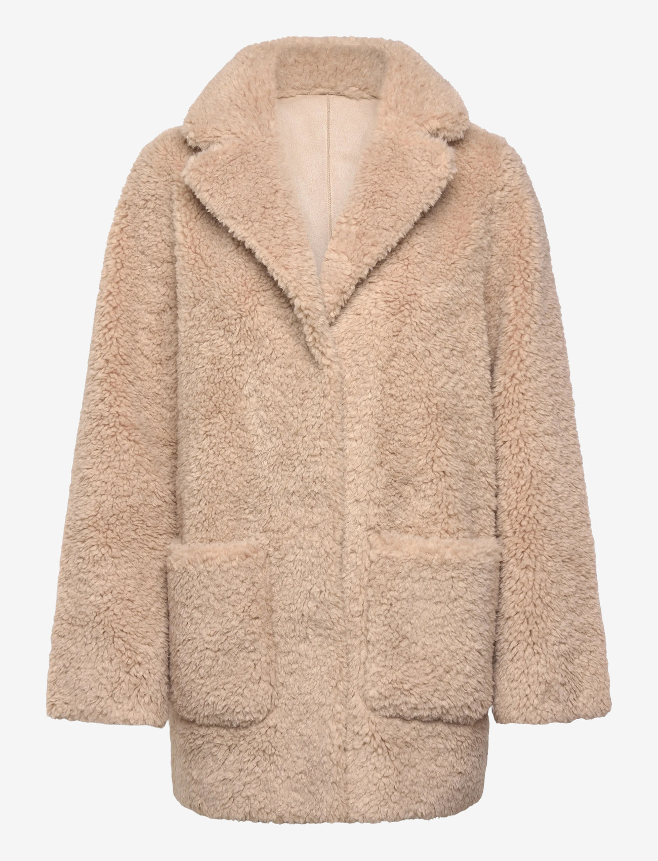 Minus - MSAlda Reversible Faux Fur Jacket - kunstkarusnahk - sand gray - 0