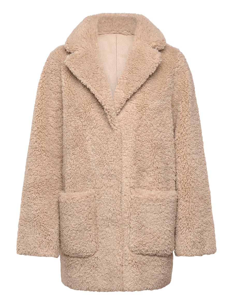 Minus - MSAlda Reversible Faux Fur Jacket - faux fur jakker - sand gray - 0