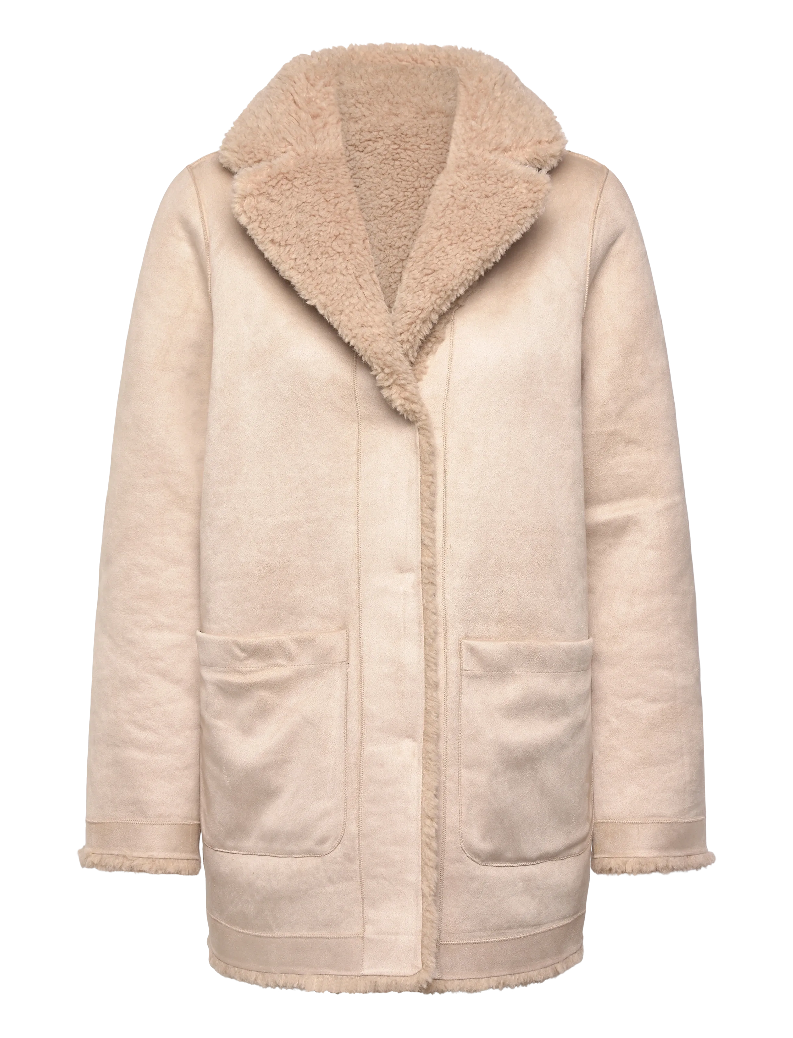 Minus - MSAlda Reversible Faux Fur Jacket - kunstpelz - sand gray - 2