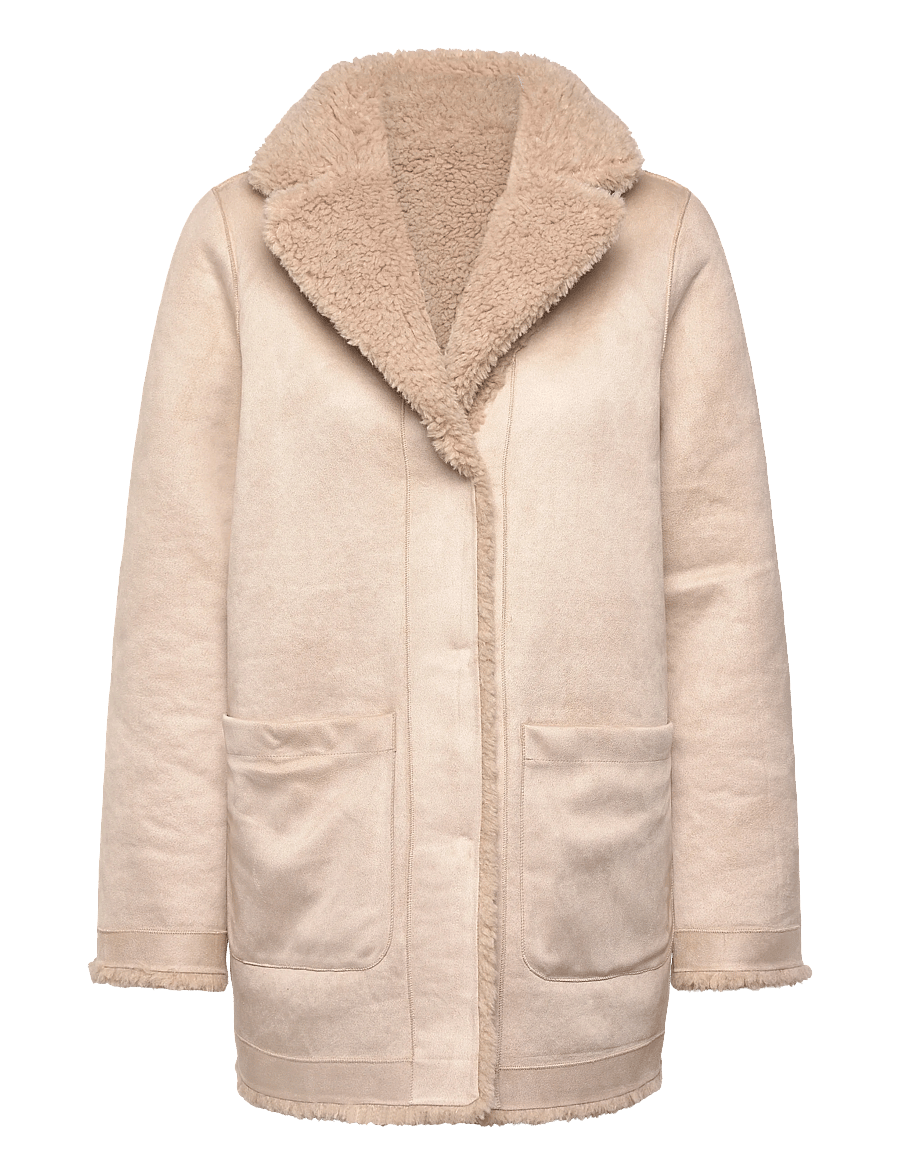 Minus - MSAlda Reversible Faux Fur Jacket - faux fur jakker - sand gray - 2