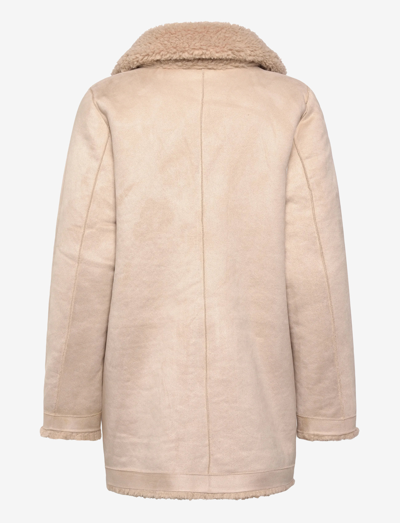 Minus - MSAlda Reversible Faux Fur Jacket - kunstkarusnahk - sand gray - 3