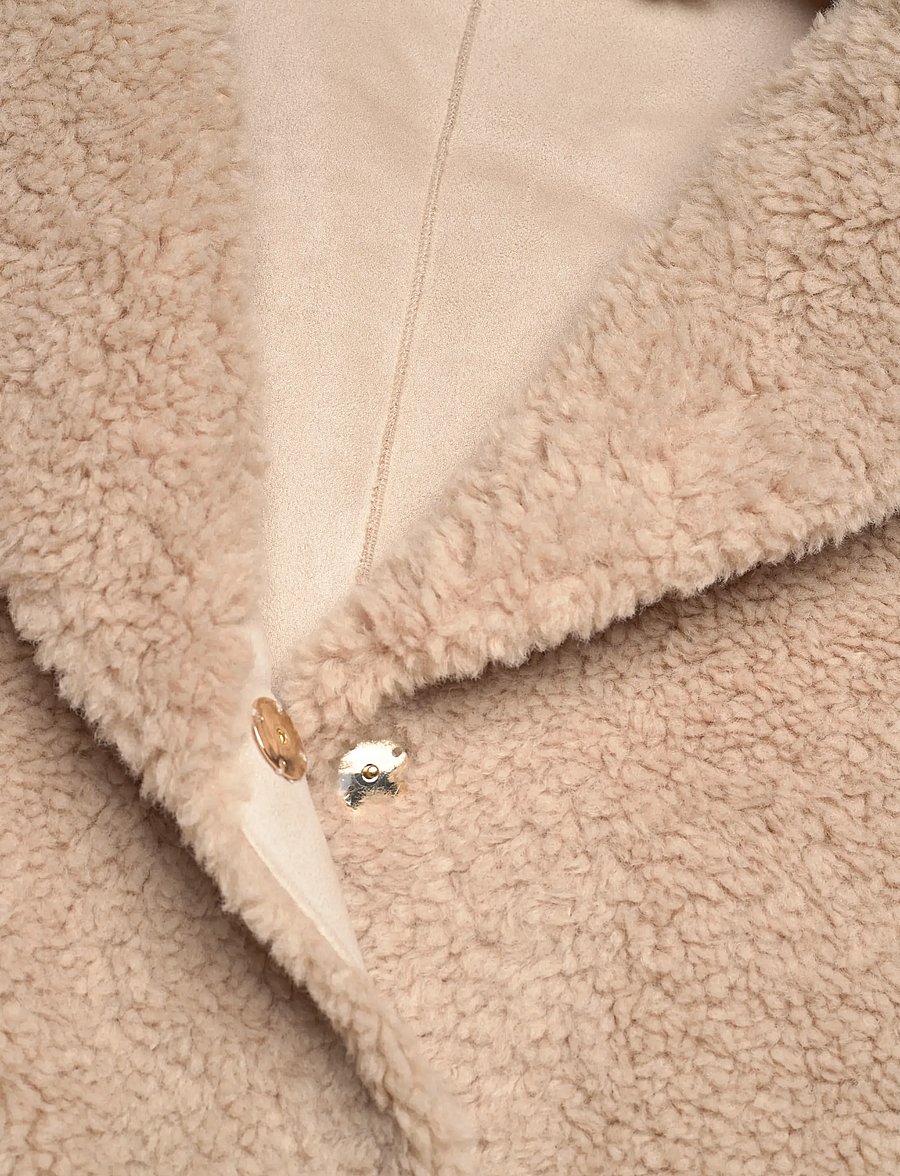 Minus - MSAlda Reversible Faux Fur Jacket - faux fur jakker - sand gray - 4