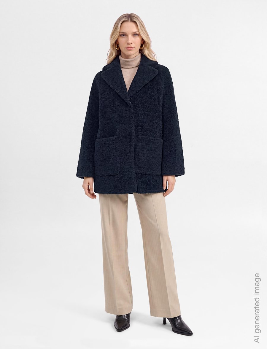 Minus - MSAlda Reversible Faux Fur Jacket - faux fur - sky captain - 0