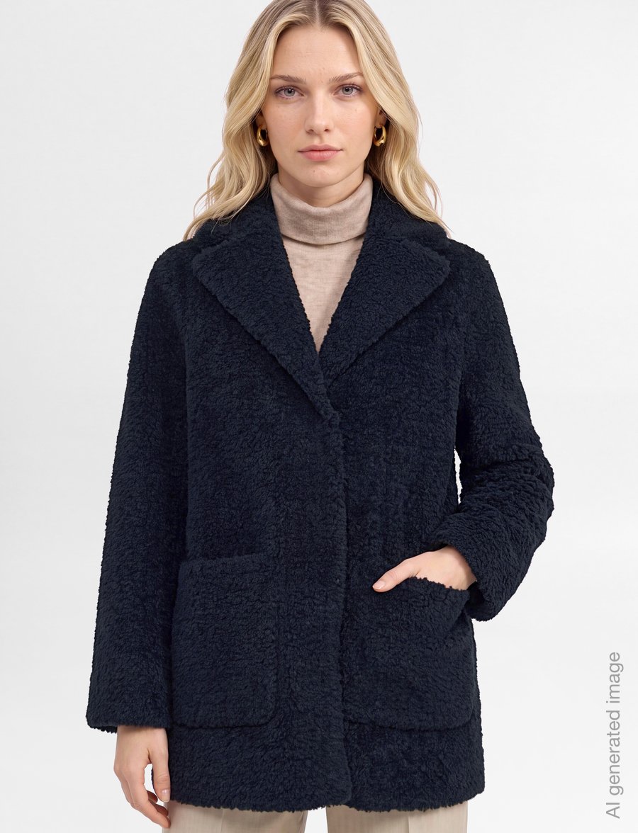 Minus - MSAlda Reversible Faux Fur Jacket - faux fur - sky captain - 3