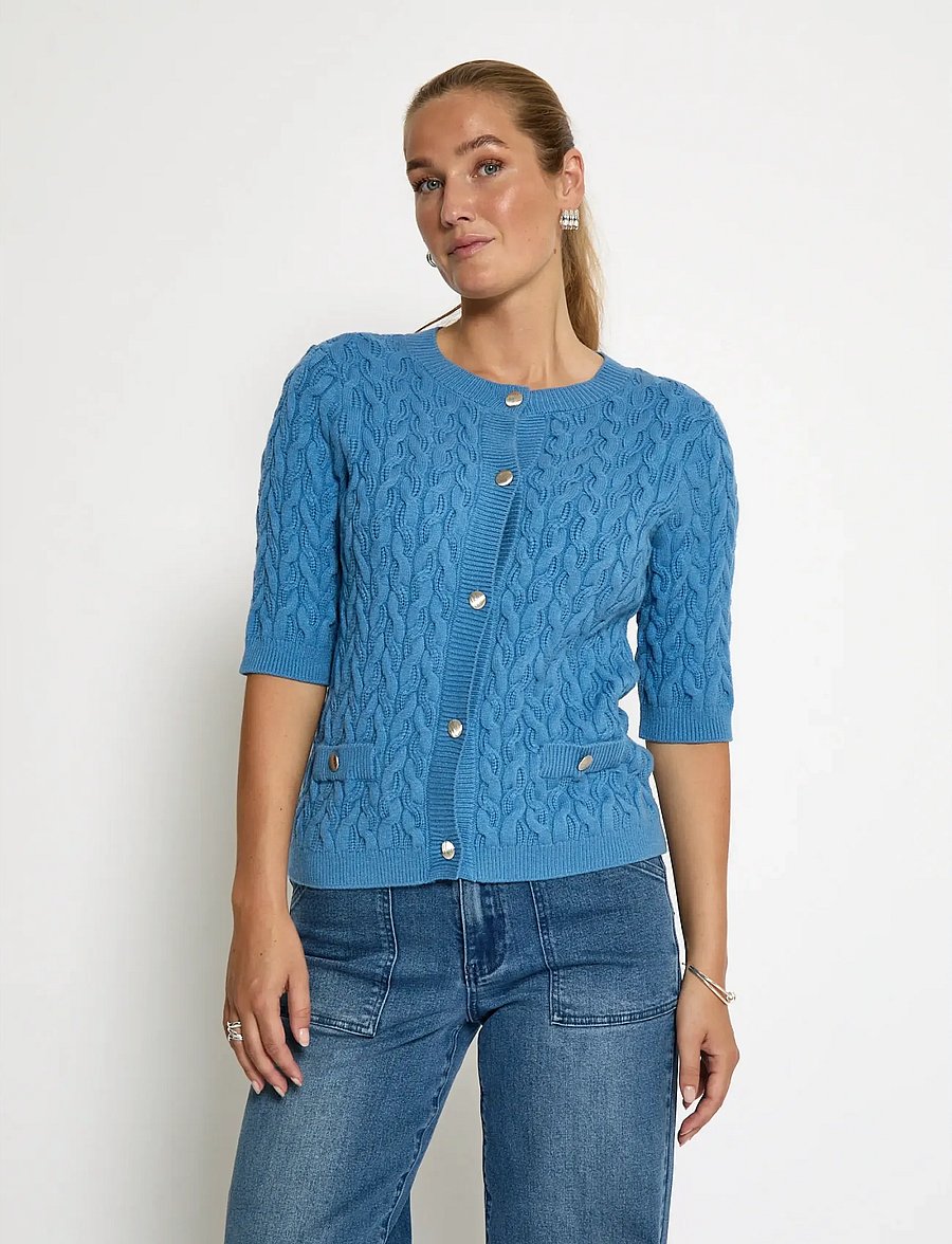 Minus - MSFilucca Knit Cardigan - gebreide vesten - parisian blue - 0
